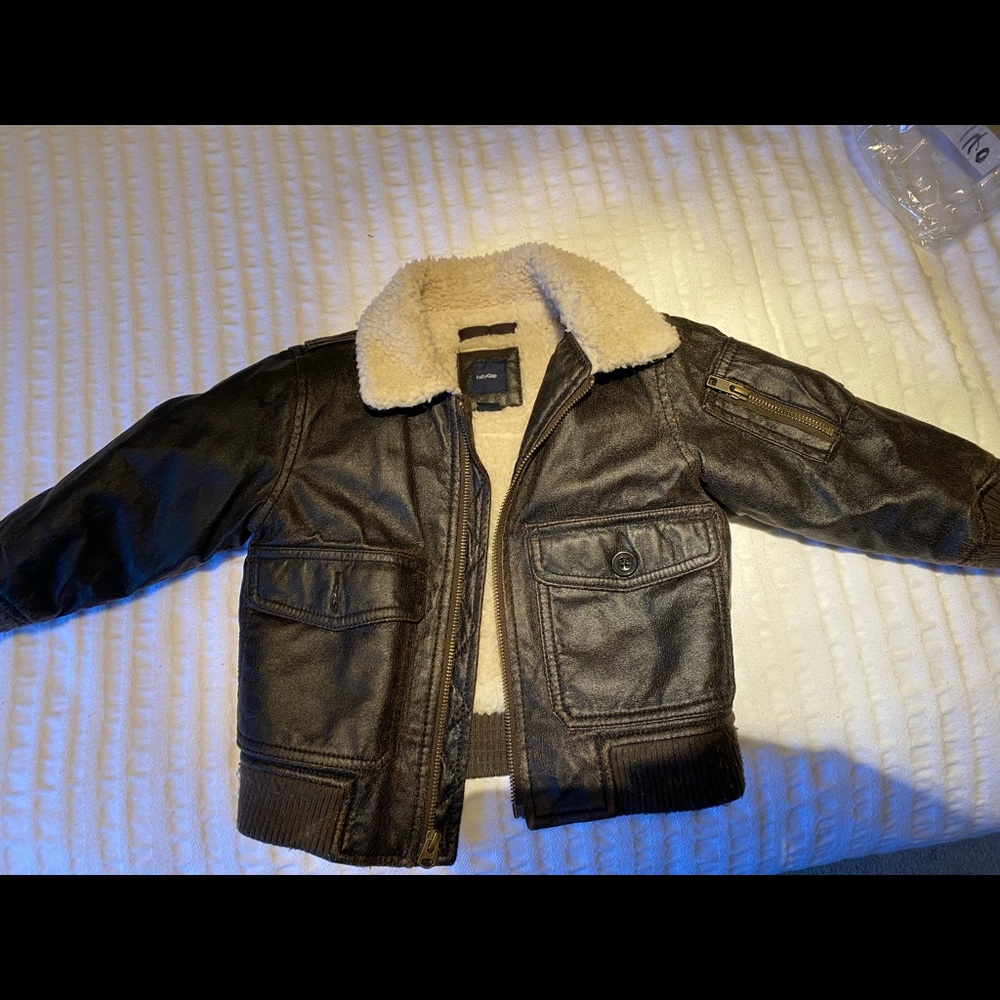 Gap Kids Baby Gap EUC Bomber shearling boys coat